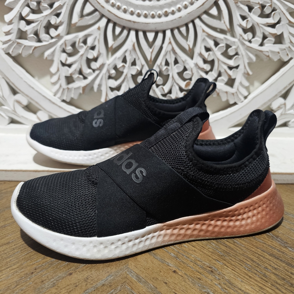 Adidas Black and Copper Slip-On Athletic Sneakers Womens 6.5